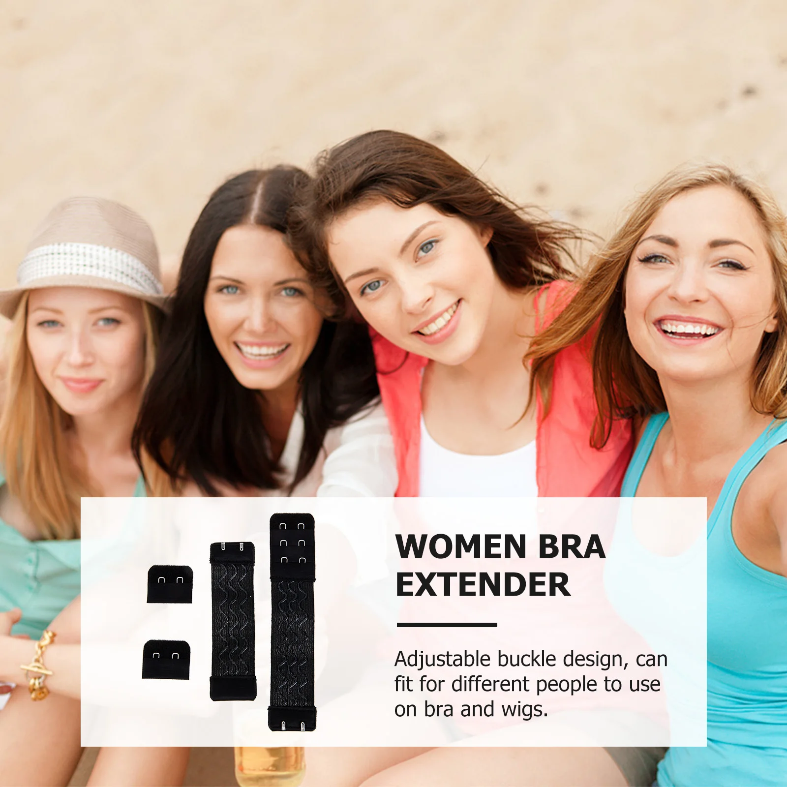 Banda elástica extensora para pelucas, extensor de sujetador ajustable para mujer, agarre de extensión, tela de malla transpirable cómoda, 4 Uds.