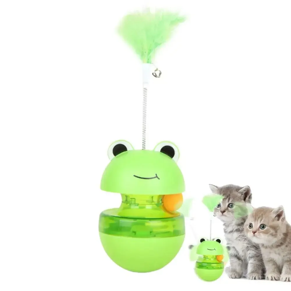 

Cute Frog Shape Treat Dispenser Exercise Toy Interactive Cat Feeder Toy Indoor Pet Kitten Leakage Food Ball