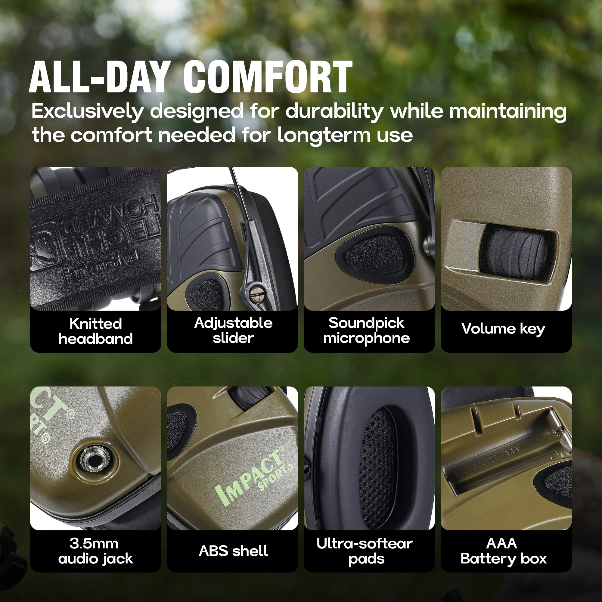 Honeywell Tactical Electronic Earmuffs - Noise Cancelling & Sound Amplification for Shooting Hearing Protection #5