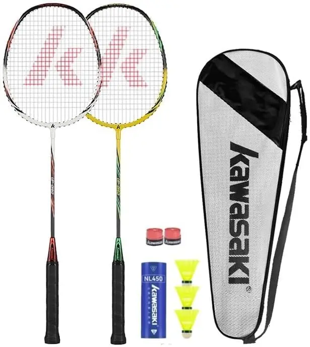 

Professional Graphite Badminton Racket Set Lightweight High Performance for Sports Training Includes Shuttlecocks Overgrips Bag