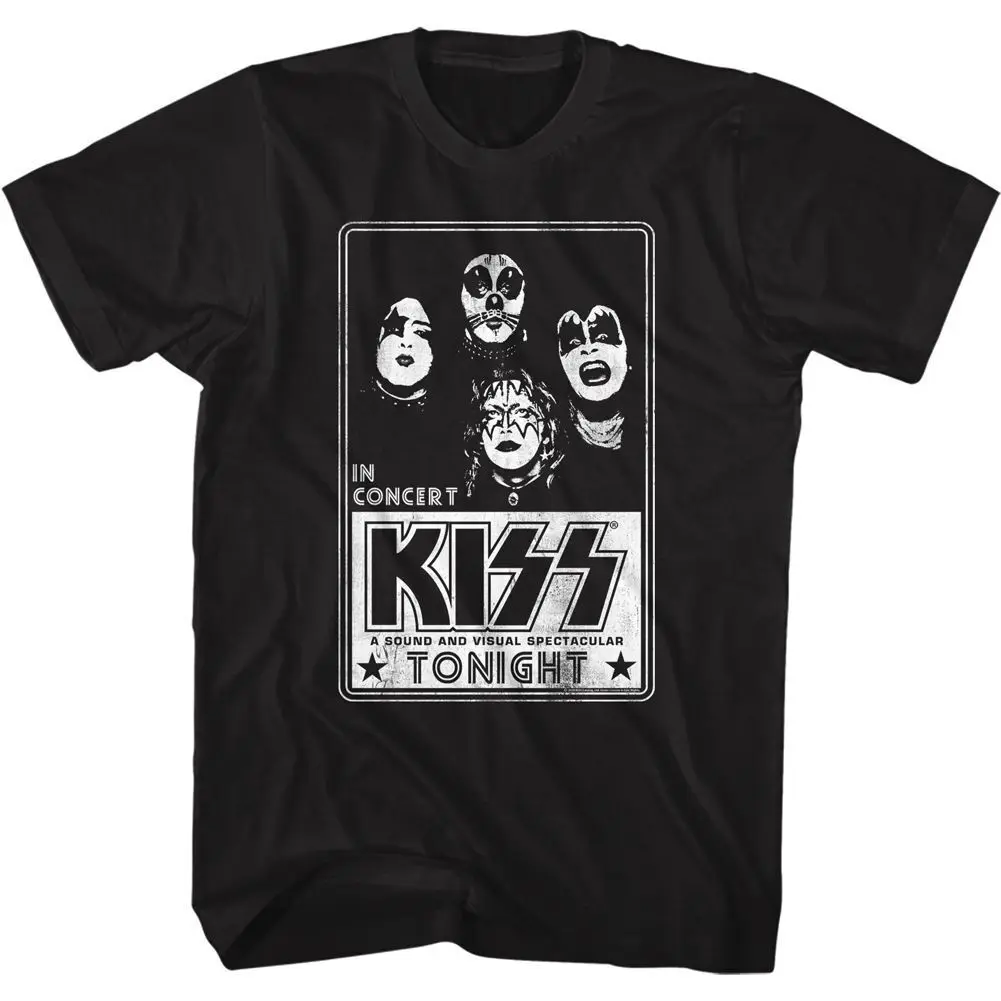 Kiss In Concert Tonight Black Rock And Roll Music Band T Shirt