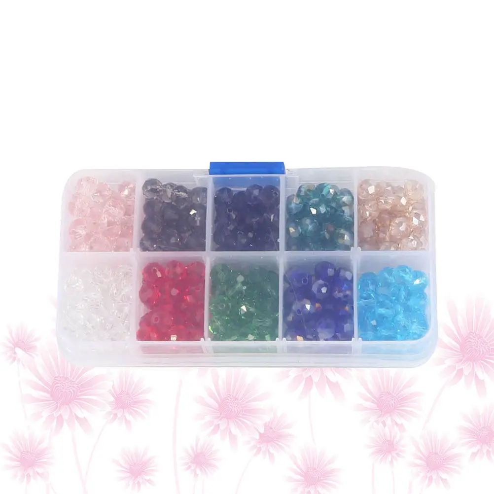 1Pack Colorful 8mm Glass Beads Separated Compartment Box Corrosion Resistant Perfect for Stitch DIY Bracelet Necklace