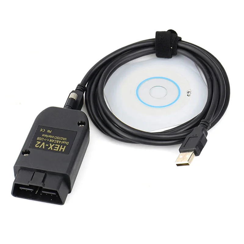 2X لـ VAG COM 22.3 Obd2 الماسح الضوئي HEX V2 USB للجولف A6 سكودا مقعد غير محدود Vins ATMEGA162 + 16V8 + FT232RQ-ABQU