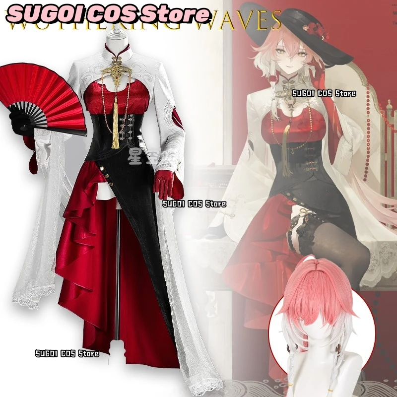 

AWuthering Waves Didiliang Changli Косплей Костюм {SUGOI COS} Костюм персонажа аниме Карнавальный костюм для женщин и девочек Красное французское платье
