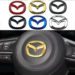 1PCS Car Steering Wheel Front Emblem Badge Logo Sticker For Mazda 2 3 5 6 7 323 626 RX7 RX8 MX3 MX5 Axela Atenza CX-3 CX-4 MPS