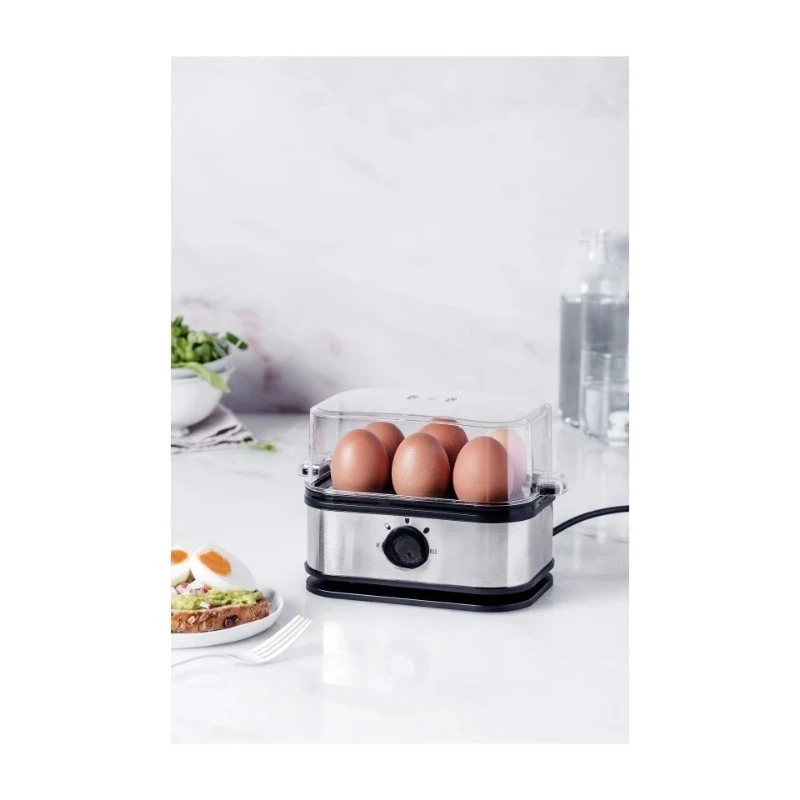 Automatic egg cooker 6 cups stainless steel electric egg cooker with transparent lid, automatic closing function