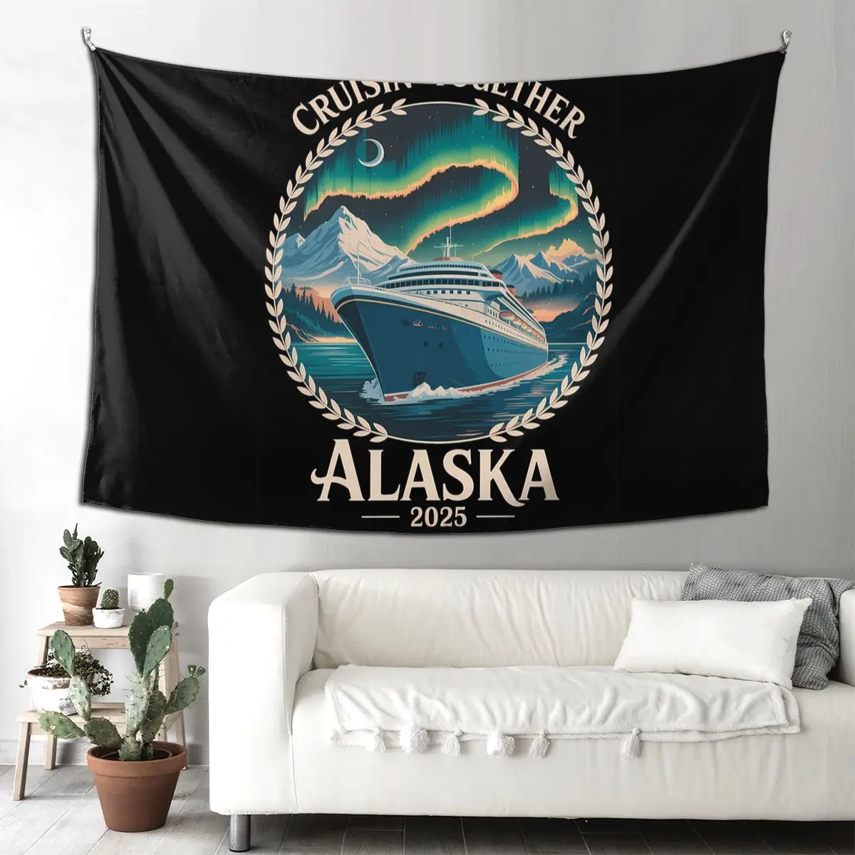 

Круиз вместе Аляска группа команда отпуск семейный круиз гобелен искусство настенный эстетический домашний декор гобелены спальня