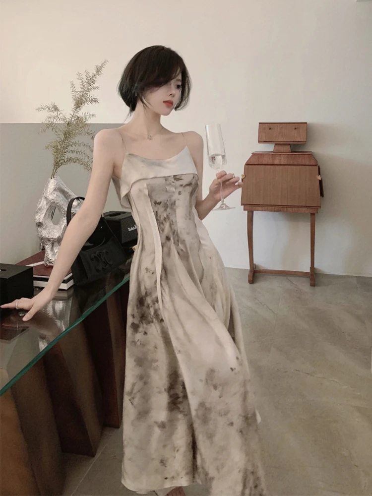 

Ретро-платье с завязками Vaion для женщин больших размеров, летнее, с завышенной талией, А-силуэт, длинная юбка, макси-платье с эффектом утяжки талии Ele Aosphere