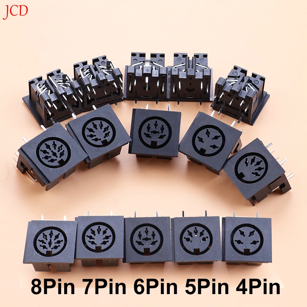 JCD 5PCS 4/5/6/7/8Pin Mini DIN Female Socket Connector 4/5/6/7/8Poles DIN Mini Jack PS2 Mini Circular Keyboard and Mouse Socket