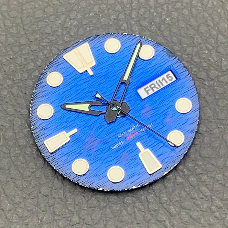 Blue 28.5mm Watch Dial and Watch Hand Combination 3 o'clock 3.8 o'clock 4.1 o'clock Fits NH35 NH36 7S 4R Automatic Movement