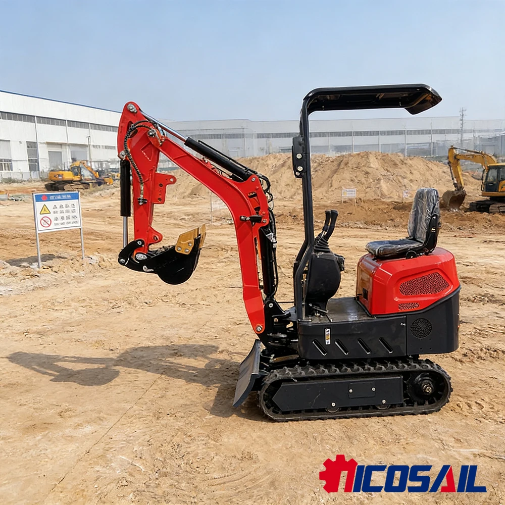 Mini excavator hidrolik baru, mini excavator beroda rantai multifungsi 1,2 ton untuk dijual