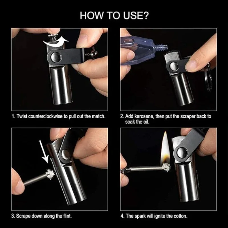 Portable Matches Keychain Lighter: Creative Torch Type, Ideal for Outdoors & Cigarette Smoking, Cool Accessories & Gifts for Men - Detail 1