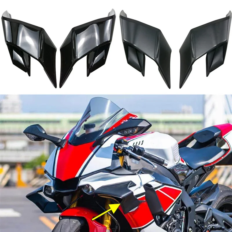 

Motorcycle Front Spoiler Decorative Cover Small Wing Aerodynamic Wing Kit For Yamaha YZF R1 R1M 2015-2024 Fairing Side Winglets
