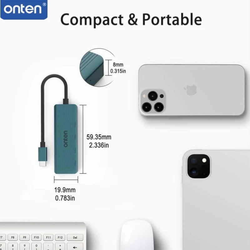ONTEN USB C Hub 4 Ports 10Gbps Type C to USB C 3.2 GEN2 Hub Adapter for Laptops MacBook USB 3.2 Hub laptop accessories