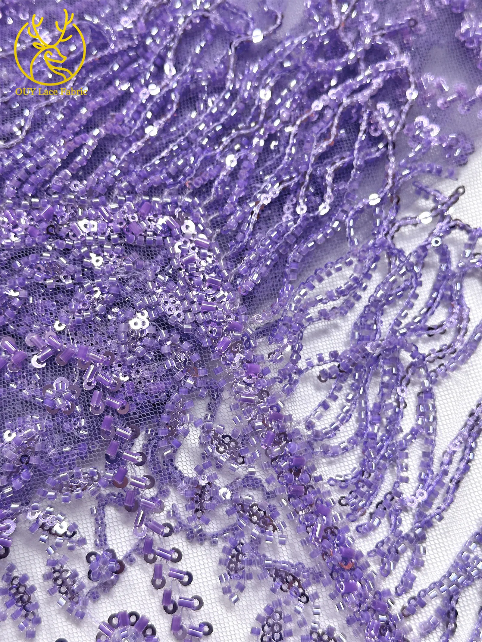 Grüner afrikanischer 3D-Anhänger-Perlen-Spitzenstoff 2026 Luxuriöser nigerianischer Pailletten-Spitzenstoff für Damen-Party-Hochzeitskleider – Detail 21