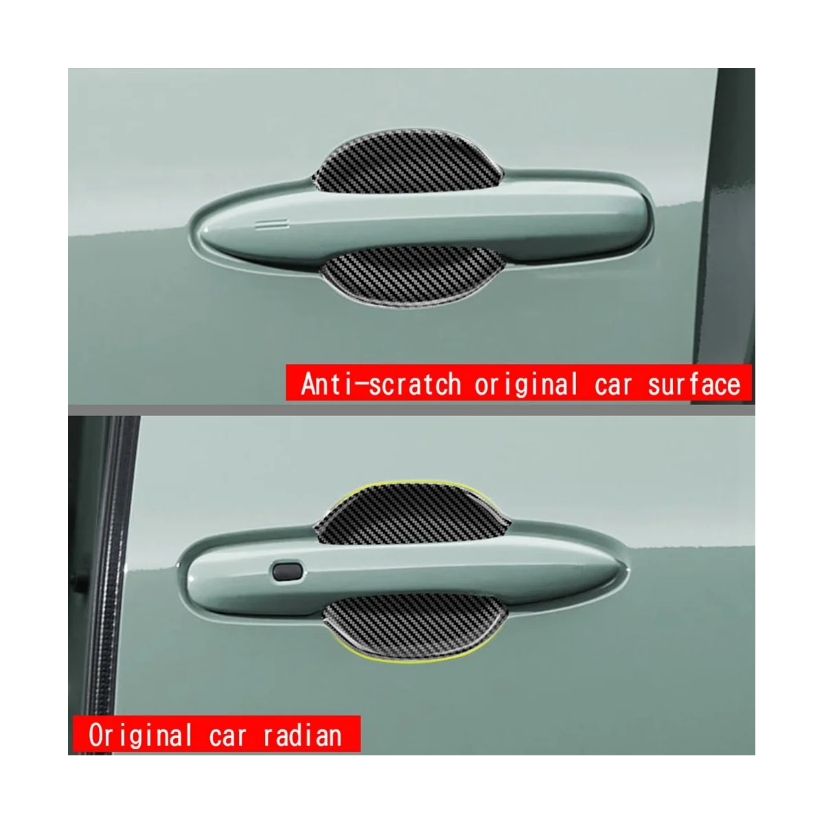 Car Carbon Fiber Door Handle Bowl Cover Cavity Trim Insert Catch Molding Garnish for Toyota SIENTA 10 Series 2022 2023