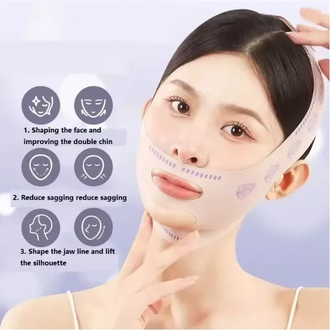النوم للحصول على وجه V صغير، قناع وجه لرفع الليل، كفاف لشد، قل وداعًا للوجه المستدير والذقن المزدوجة #2