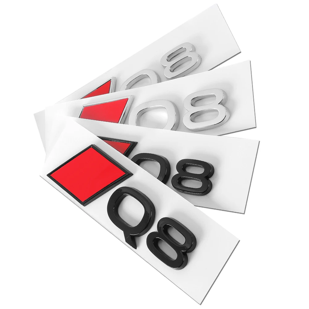 3D Aluminium Emblem Aufkleber für Audi Q3 Q4 Q5 Q6 Q7 Q8 – Auto-Styling Heckklappen-Emblem Dekoration Autozubehör – Detail 5