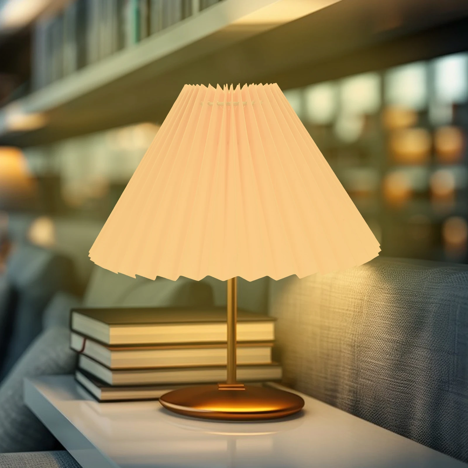 

Vintage Pleated Fabric Lamp Shade Replacement For Table Floor Lamps E27/E14 Detachable Decorative Light Bulb Cover Bedroom Use