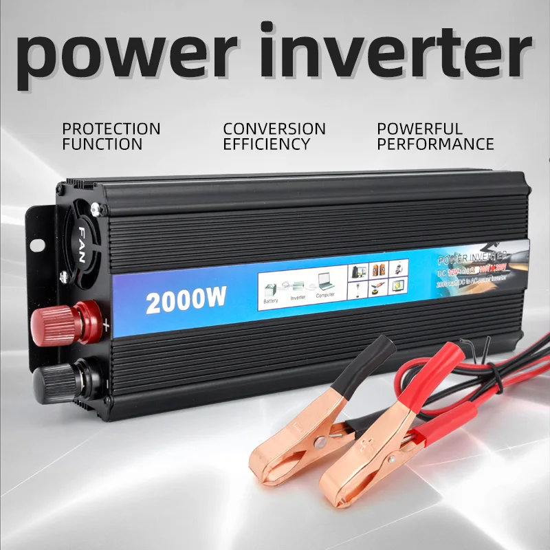 2000W car inverter 12v 24v to 220v repair sine wave inverter truck car multifunction converter high power car accessories