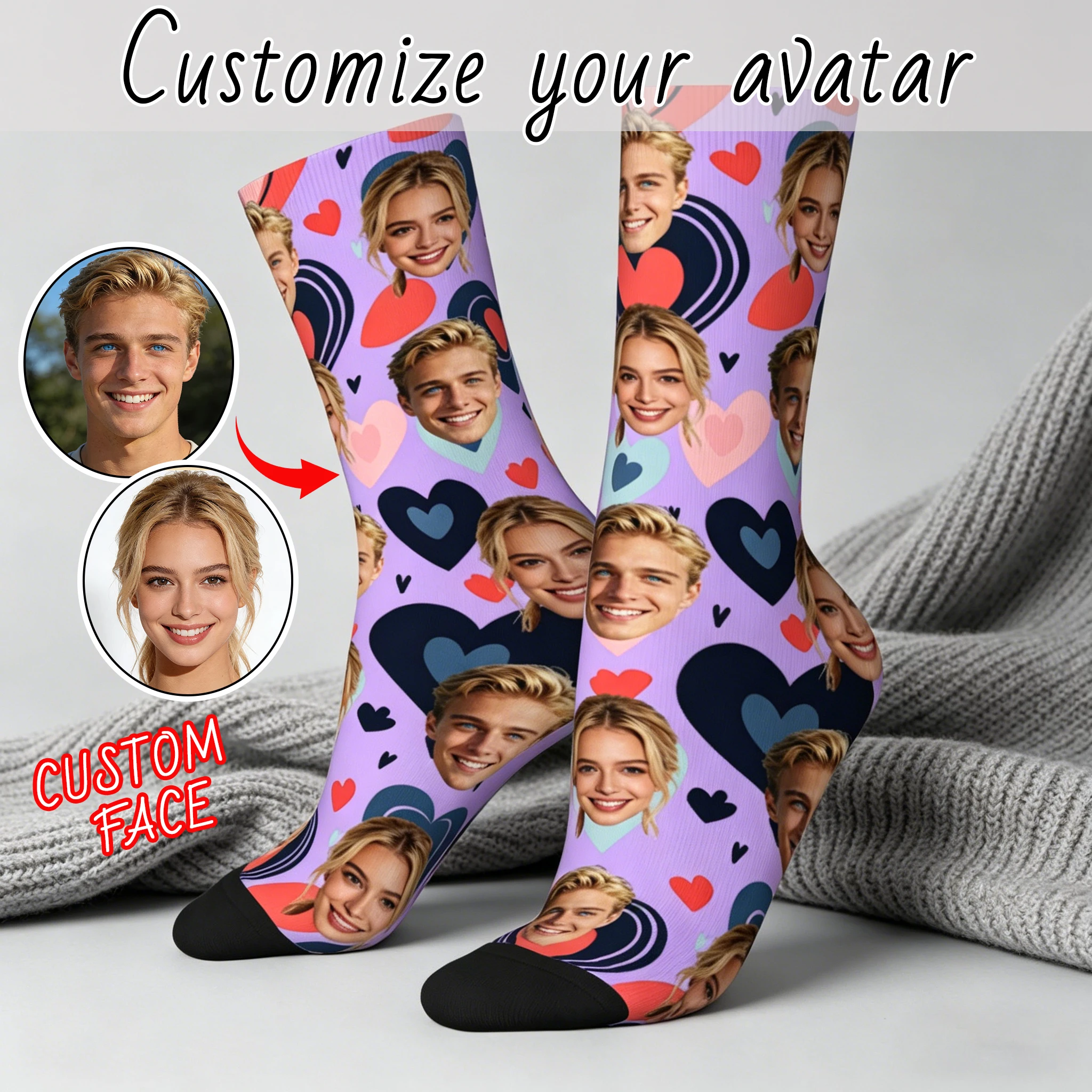 

67 Custom avatar socks for men and women custom photo socks DIY personalized picture socks photo socks personalized gifts