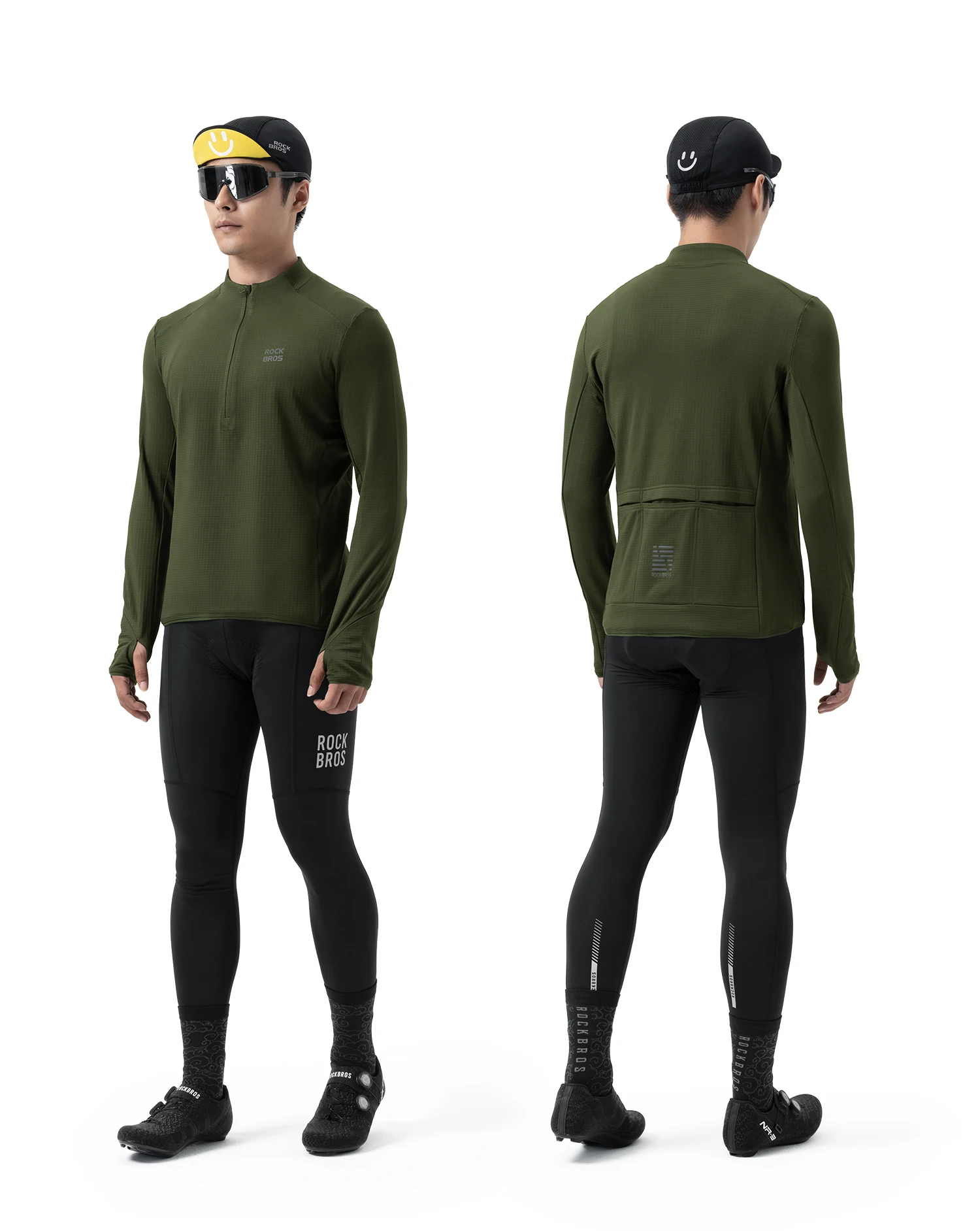 ROCKBROS Fleece Warmes Langarm-Sportshirt Fitness-Oberteil Gym-Shirt Schnelltrocknend Widerstandsfähig Frühling-Herbst-Kleidung Sweatshirt – Detail 8