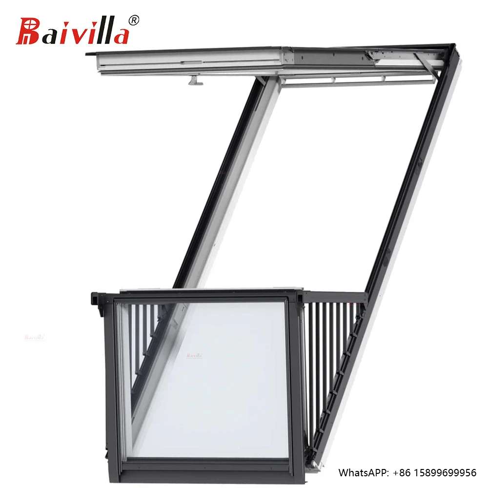

Modern Design Stack Attic Skylight Loft Transforms Convertible Balcony Window Pop up Balcony Folding Panoramic Roof Skylight