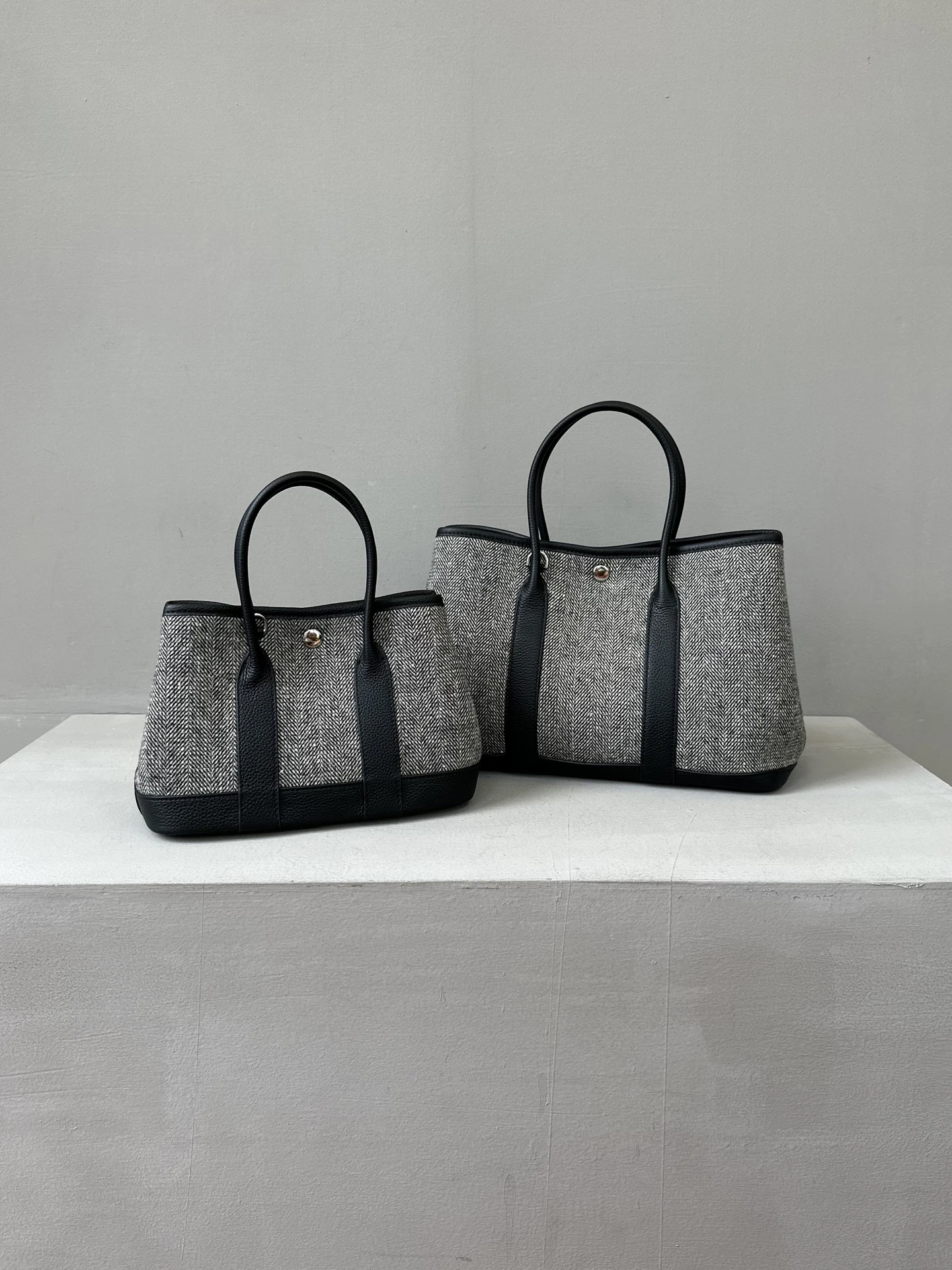 

Top Layer Cowhide Leather Tweed Garden Handbag Tote Bag Large Capaci Commuter Single oulder Slant Cross Bag