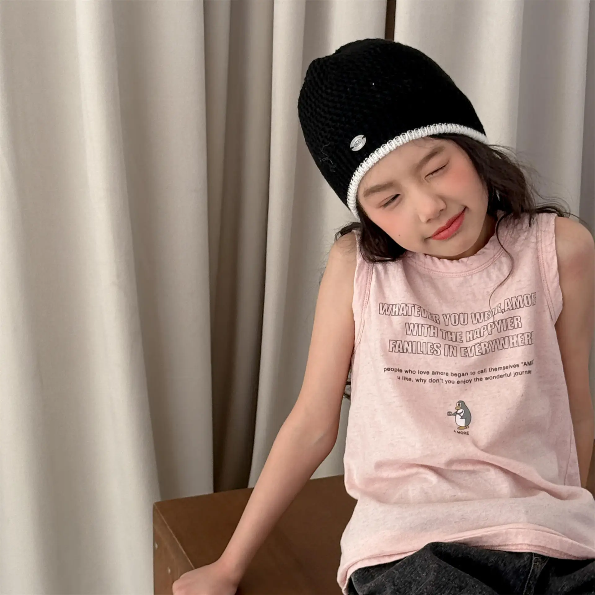 

2025 Summer New Girls Sleeveless Vest Letter Print Children T Shirts Thin Cotton Kids Boys Breathable Tops Baby Casual Vest