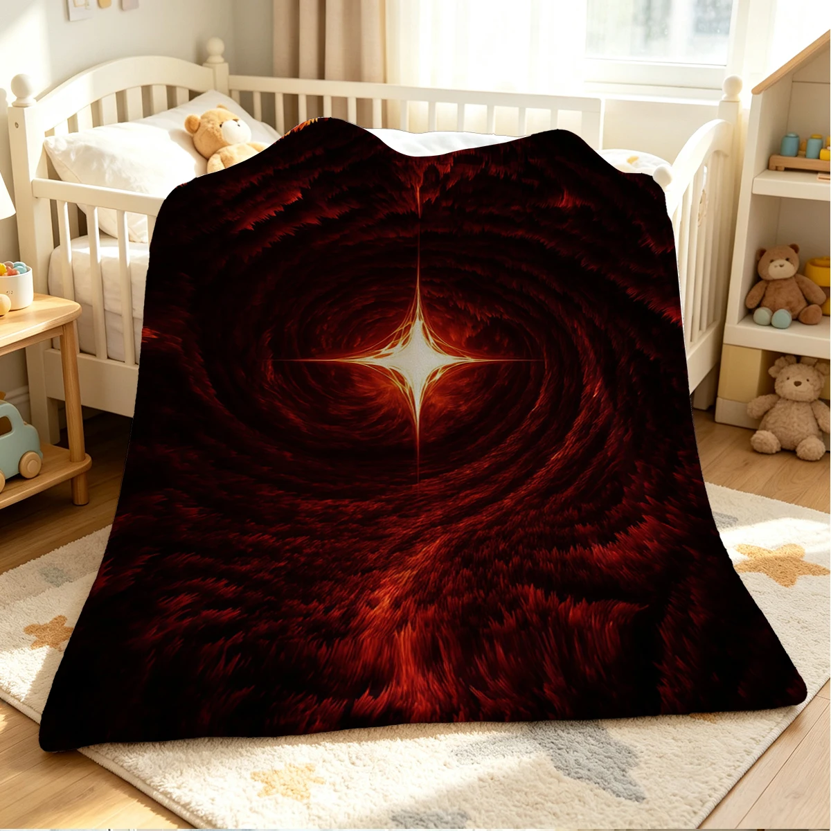 Blaze Core Flannel Blanket Warm Soft Halloween Christmas Couch Warm Cozy Decorative Decor Gift for All Season