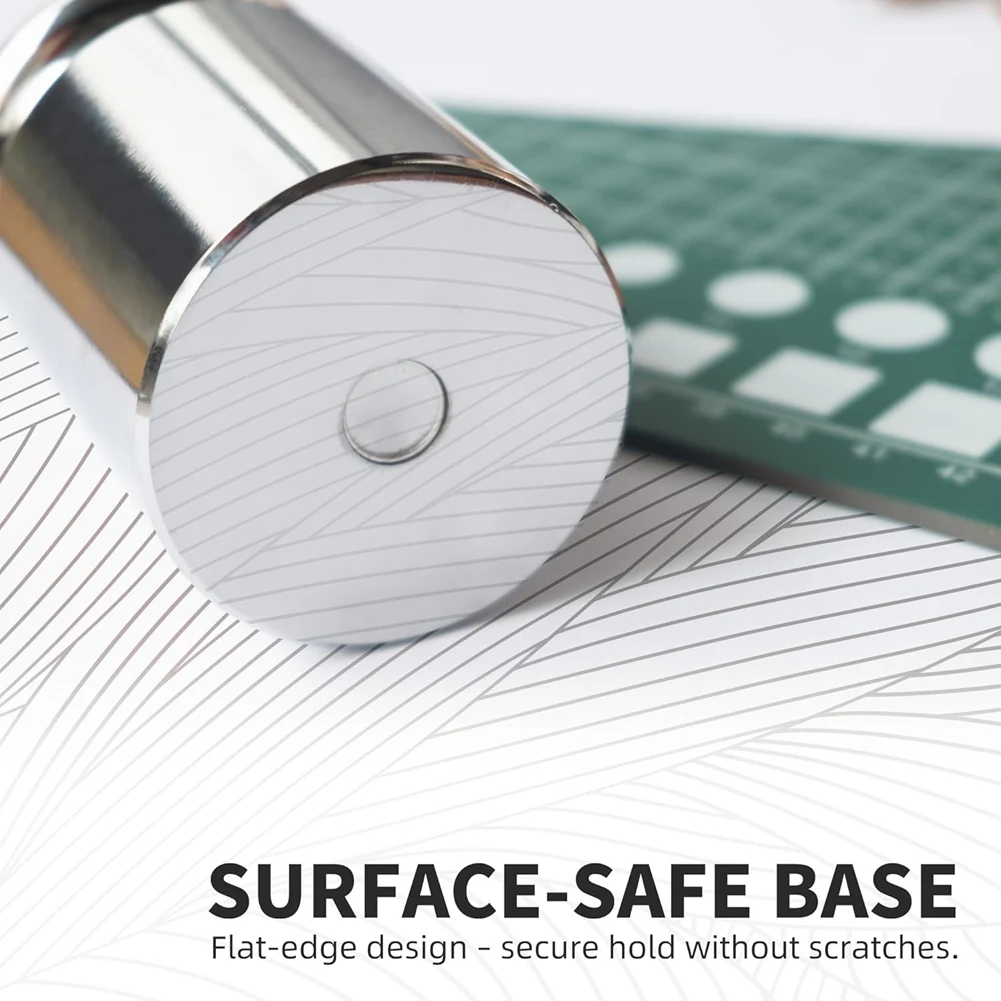 MOPHE-لأداة القطع والخياطة والنقش - أسطوانة ضغط جلدية شديدة التحمل من الفولاذ المقاوم للصدأ + مجموعة أوزان جلدية