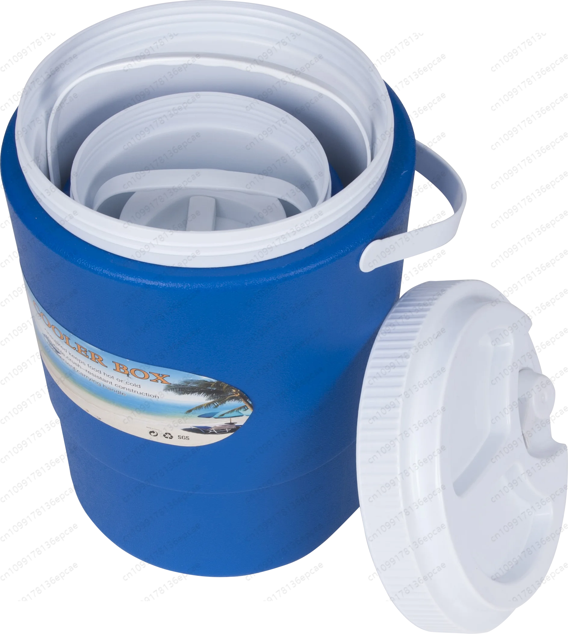 With outlet insulated cooler, with food grade plastic water bottle