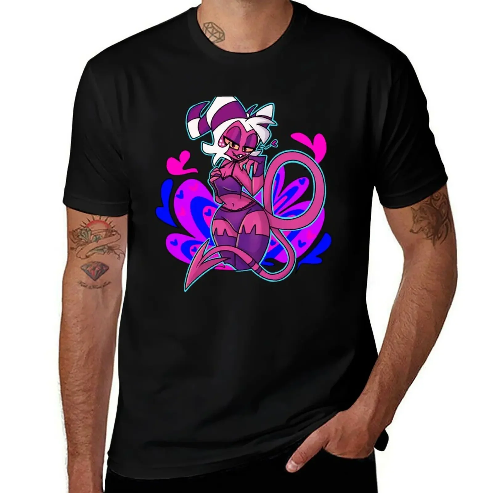 

Helluva Boss Moxxie T-Shirt quick-drying Funny t-shirt custom t-shirts Men's t shirts