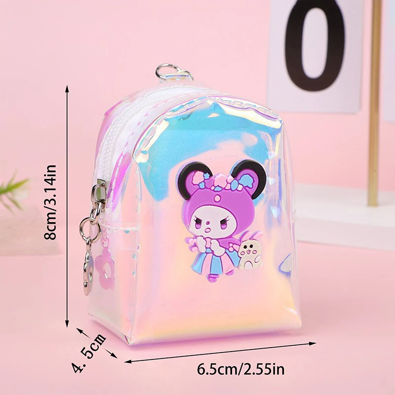 Sanrio Hello Kitty Kuromi Pochacco Melody Coin Purse Laser Shape Cosmetic Bag Portable Headphone Bag Gifts