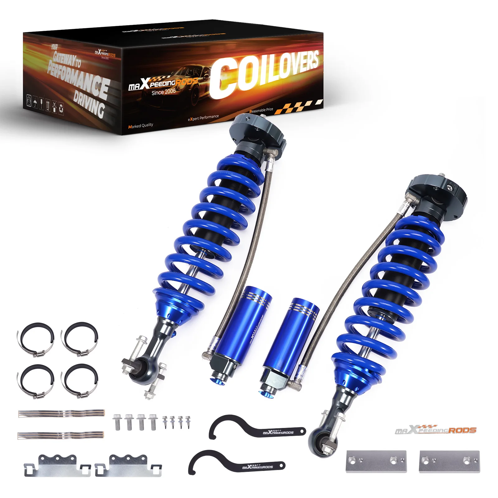 MaXpeedingrods X3 Series Front 1.5-3.5 Inches Coil-Over Reservoir Shock For GMC Sierra 1500 For Chevrolet Silverado