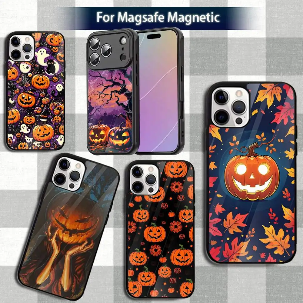 

HalloweenS Horror P-Pumpkin Phone Case For iPhone 13,12,15,17,11,16,14,Pro,Max,Plus,Mini,Magsafe,Magnetic Wireless Charging Case