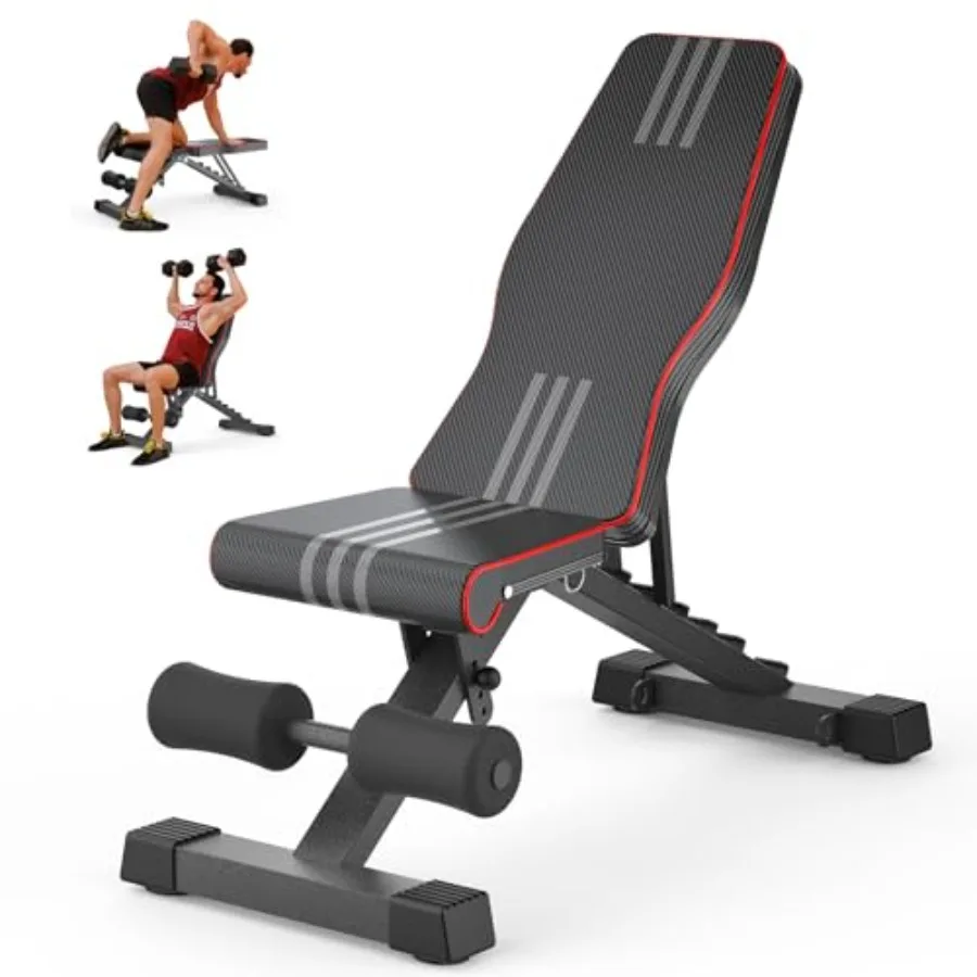 

Adjustable Weight Bench for Bench Press Heavy Duty Stable Workout Bench Foldable Weight Benches for Home Gym Incline Decline 90