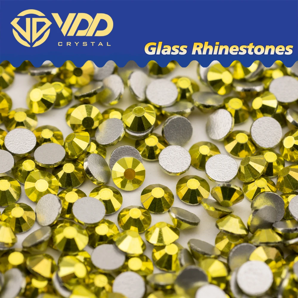 VDD 175 Metallic Citrine SS4-SS30 Glass Rhinestones Crystal Flatback Glitter Strass Stones For DIY Crafts Nail Art Decorations