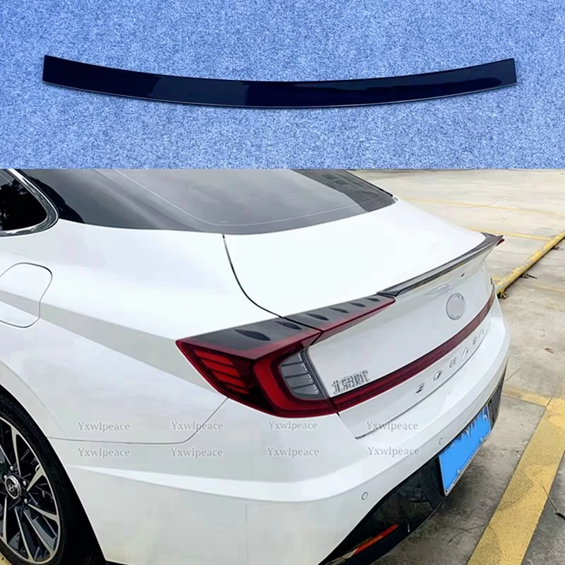 

Carbon Fiber Look/ABS Gloss Black Rear Trunk Lid Spoiler Trunk Wing Body Kit Accessories For Hyundai Sonata 2020 2021