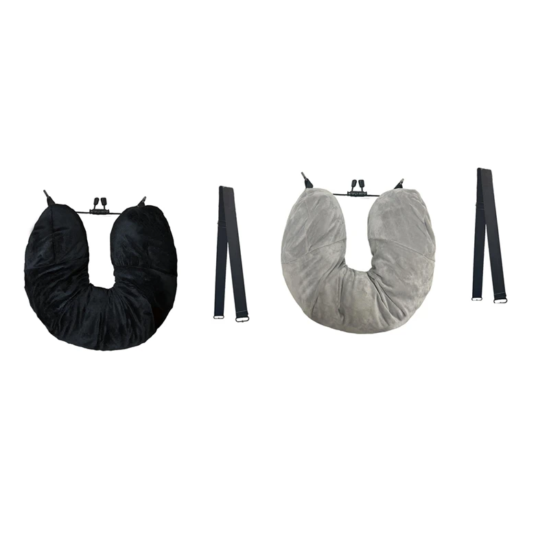 Stuffable Travel Pillow For Extra Luggage, Adjustable Neck Size & Shoulder Strap, Soft Velvet Cover, No Filler-FS-PHFU