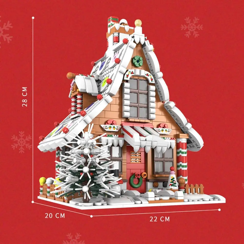 Kit de construção de casa de gengibre com luzes LED, 1620 peças, decoração de Natal para crianças, adultos e calendário do Advento 2025