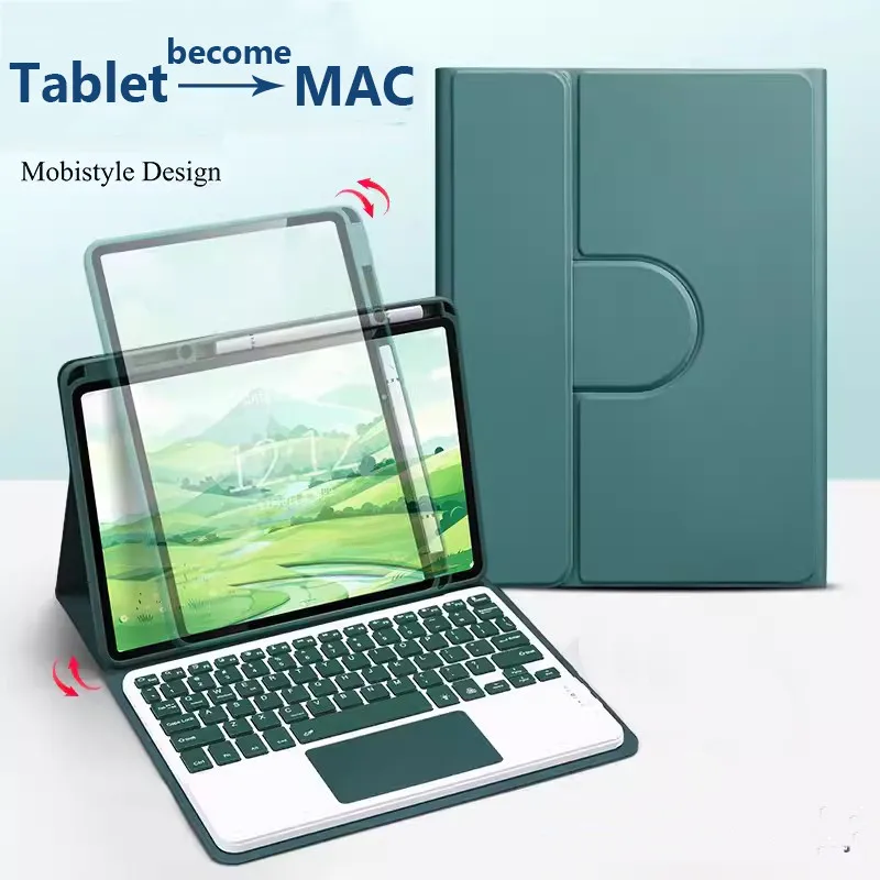 

Чехол с вращающейся клавиатурой для iPad 11th Gen 11 дюймов A16 для Ipad 10th 10.9 Air6 5 4 3 Pro 2 1 9.7 5th 6 10.2 9th 8 7 со слотом для ручки