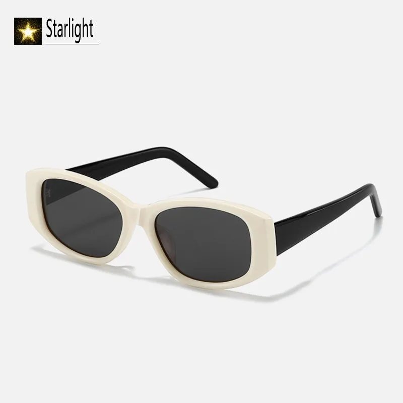 

Белые толстые квадратные поляризованные солнцезащитные очки, женские ацетатные модные уличные очки UV400, женские очки, женские пляжные популярные 145 мм