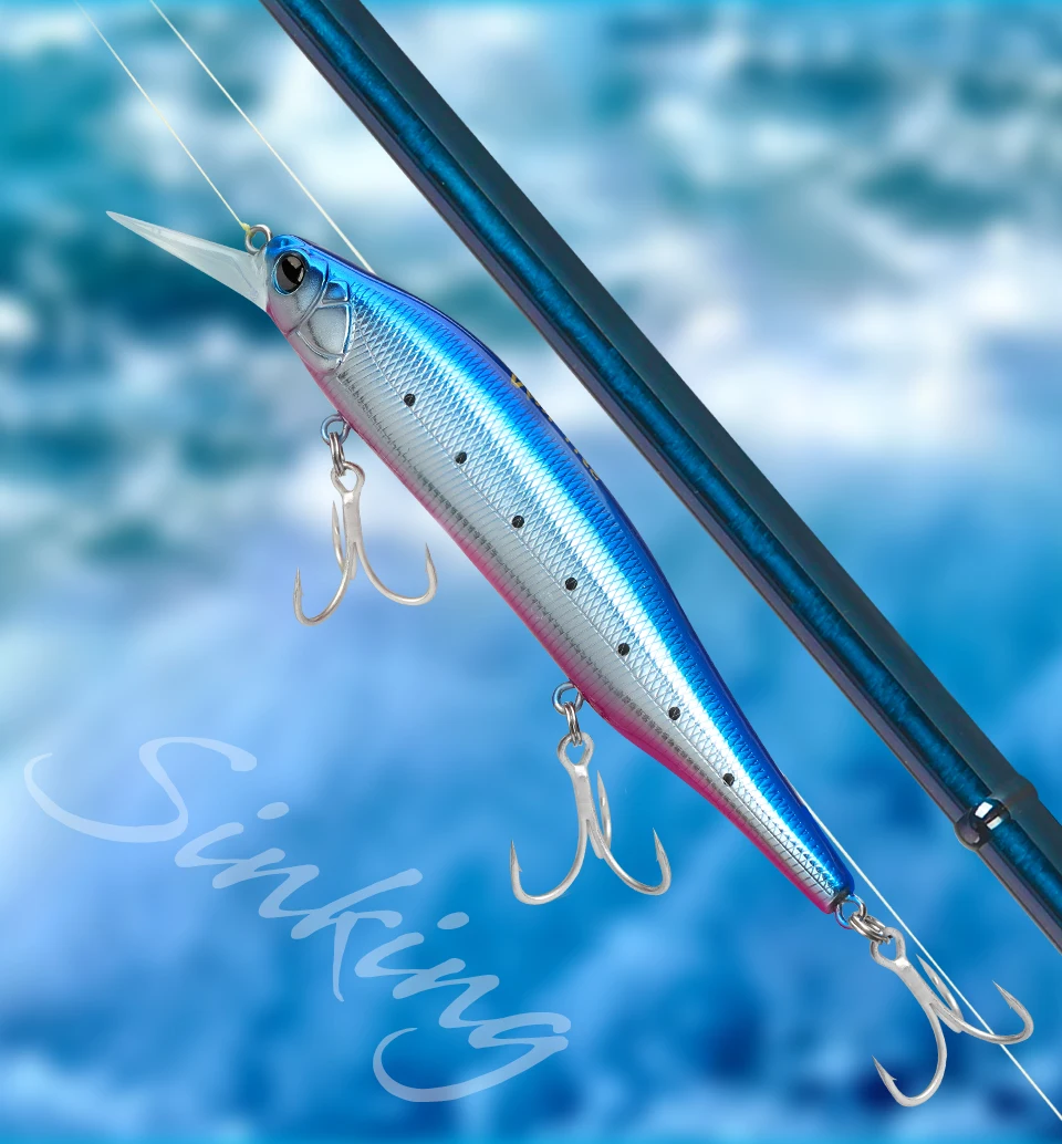 TSURINOYA 115 mm 18,5 g SinKing Minnow Salzwasserköder 115S NYX Gewichtssystem Weight Casting Pike Jerkbait Hartköder – Detail 11