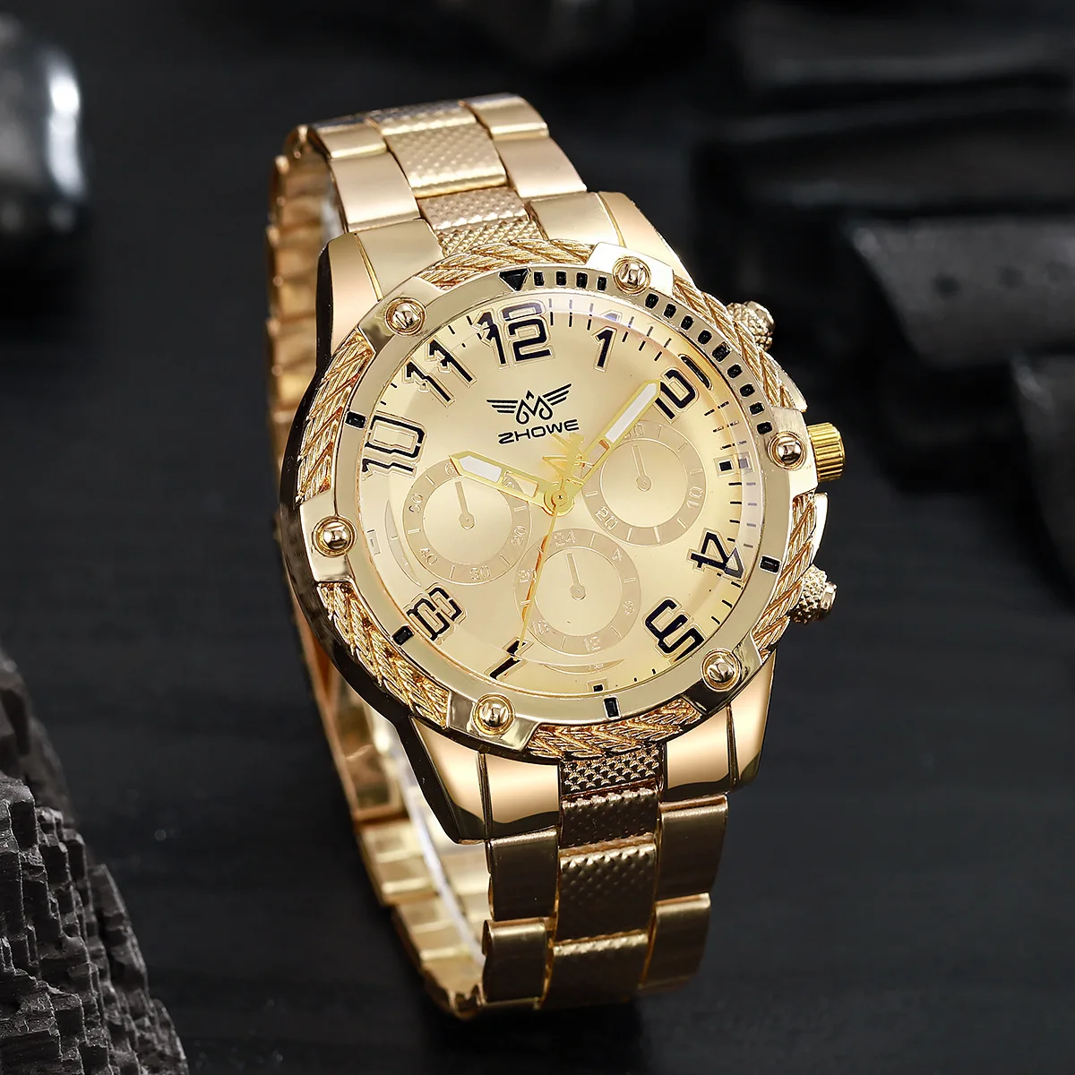 Men's Steel Fashion Business Steel Band Quartz Watch（Box Not Included ）