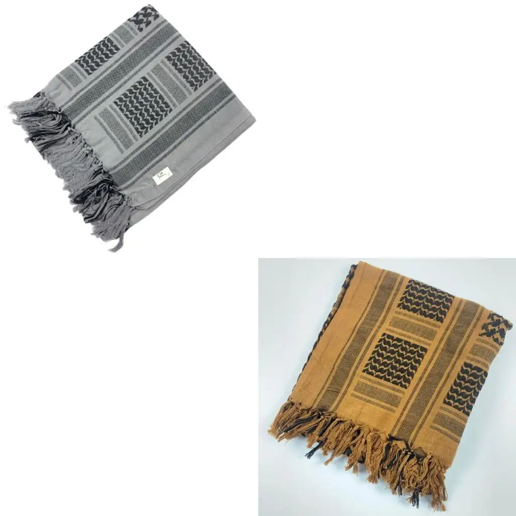 

652F Muslims Arab Scarf Shemagh Head Scarf Ethnic Arabian Dubai Saudi Neckwrap Breathable Desert Headwrap Desert Hijab Scarf