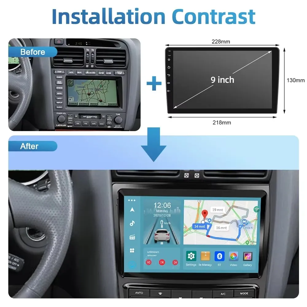 2din Car Radio Multimedia Video Player For Lexus IS GS300 1999-2004 GPS Navigation CarPlay Android Auto Head