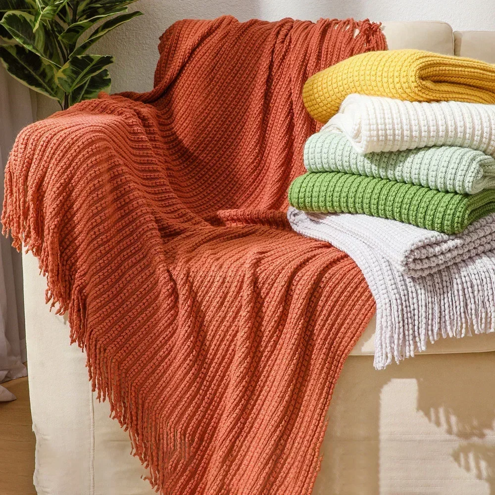 Europe Style Knitted Throw Thread Blankets on the Bed Sofa Throw Travel Nap Blankets Soft Towel Bed Plaid Tapestry 127*172CM