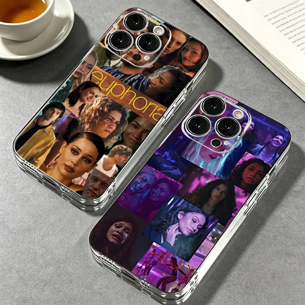 Coque de téléphone transparente souple Fashion TV Show E-Euphoria Season pour iPhone 17 16e 16 15 14 13 12 11 mini Pro Max