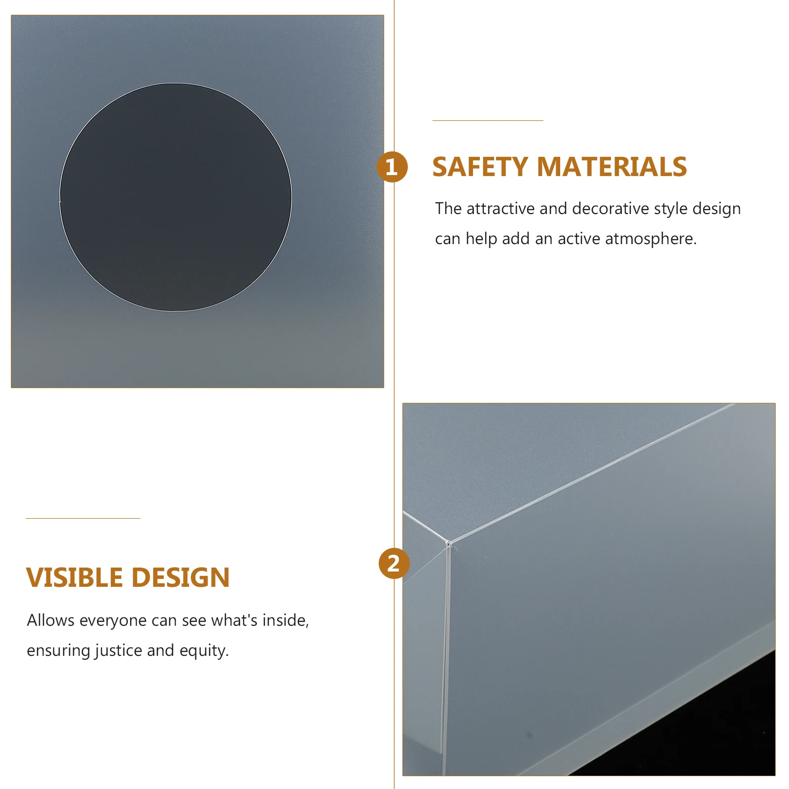 

2pcs Lottery Box Transparent Acrylic Raffle Boxes Storage Bin Large Capacity Promotional Box Tickets Slot Sturdy